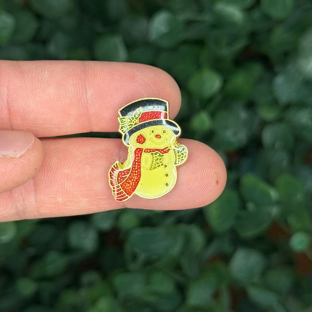 Snowman Enamel Pin Holiday Brooch Lapel Pin Christmas Winter